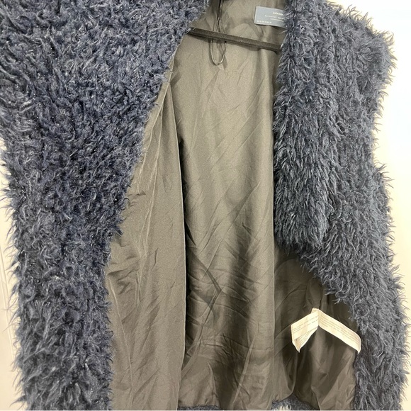 Zara basic outerwear fuzzy vest navy blue small - Picture 5 of 9